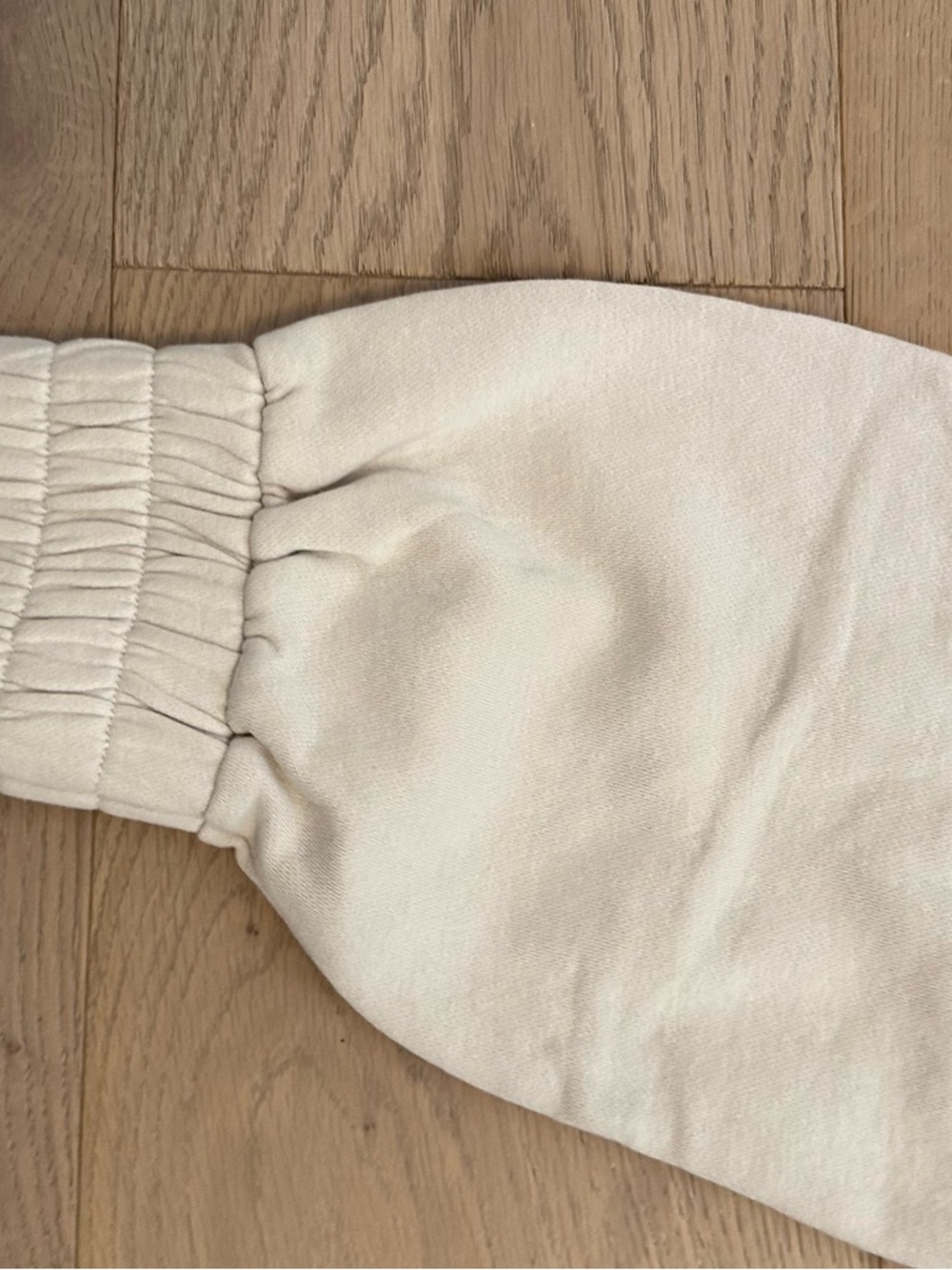 adidas Cream Fleece Sweatpants with Black Stripes - Picture 8 of 8
